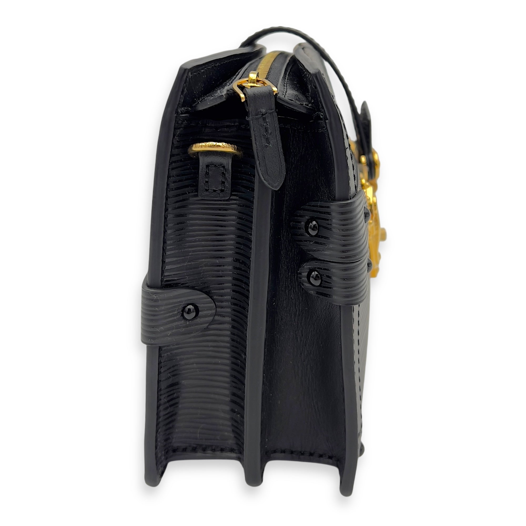 Louis Vuitton Trunk Black Clutch in Epi Leather, Gold hardware_3