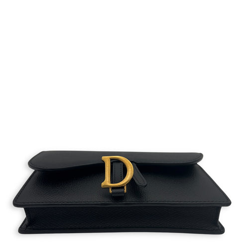 Christian Dior Saddle Belt Bag Black in Calfskin, Gold hardware_7