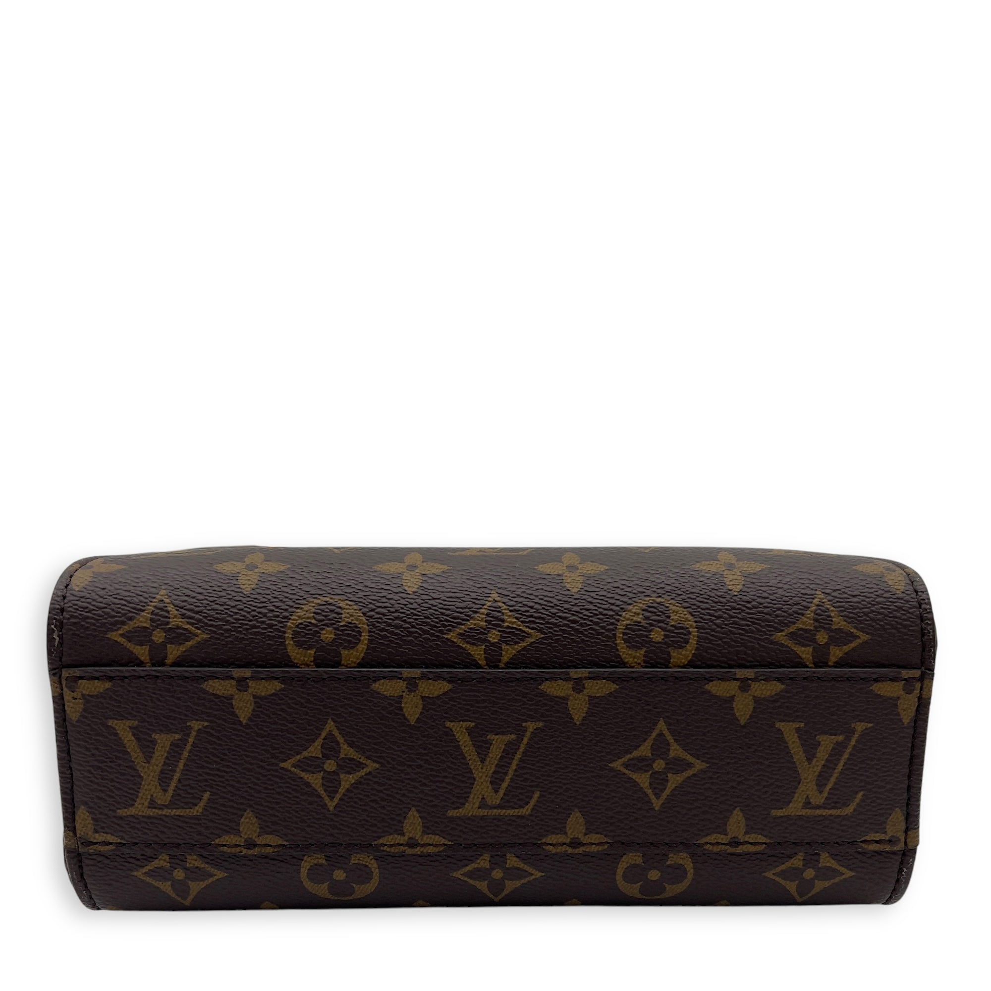 Louis Vuitton Sac Plat Top Handle Bag BB Brown in Monogram Coated Canvas, Gold hardware_3