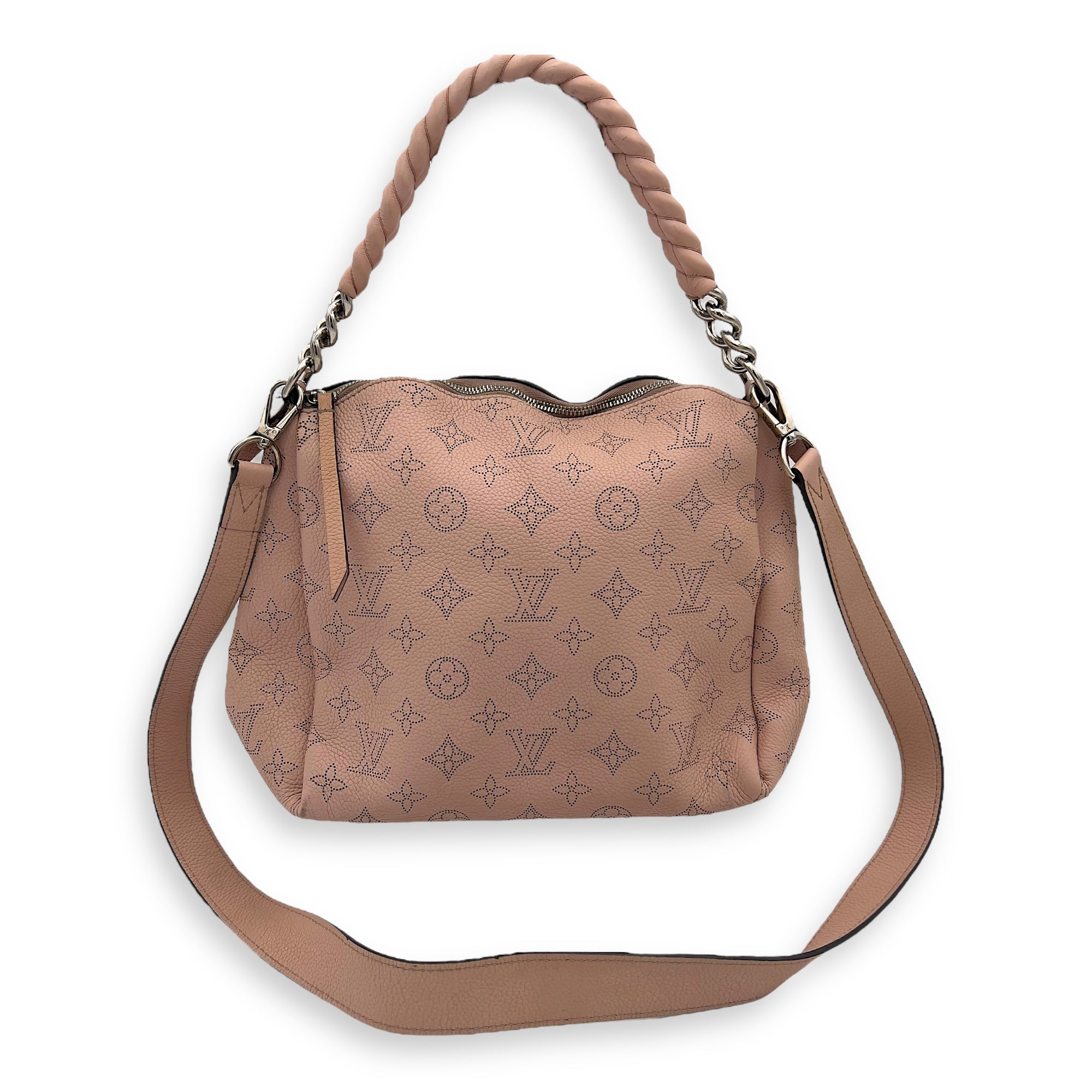 Louis Vuitton Babylone Top Handle Bag Pink in Mahina Leather, Silver hardware_7