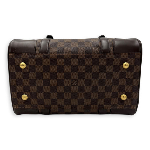 Louis Vuitton Berkeley Top Handle Bag Brown in Coated Canvas, Gold hardware_5