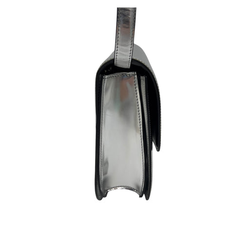 Celine Box Medium Silver Shoulder Bag in Calfskin, Silver hardware_3