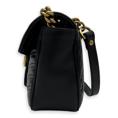 Gucci GG Marmont Crossbody Bag Black in Calfskin, Gold hardware_4