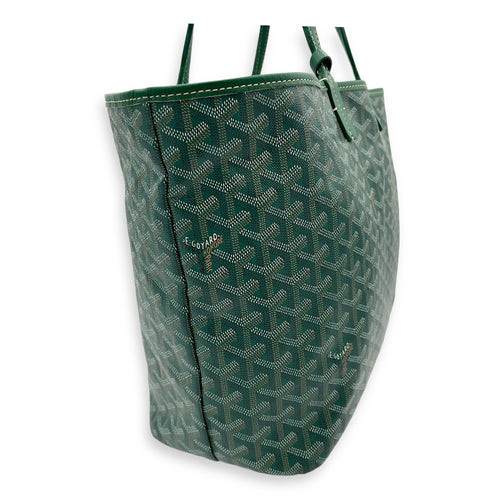 Goyard Saint Louis Tote Bag Green in Coated Canvas, Silver hardware_7