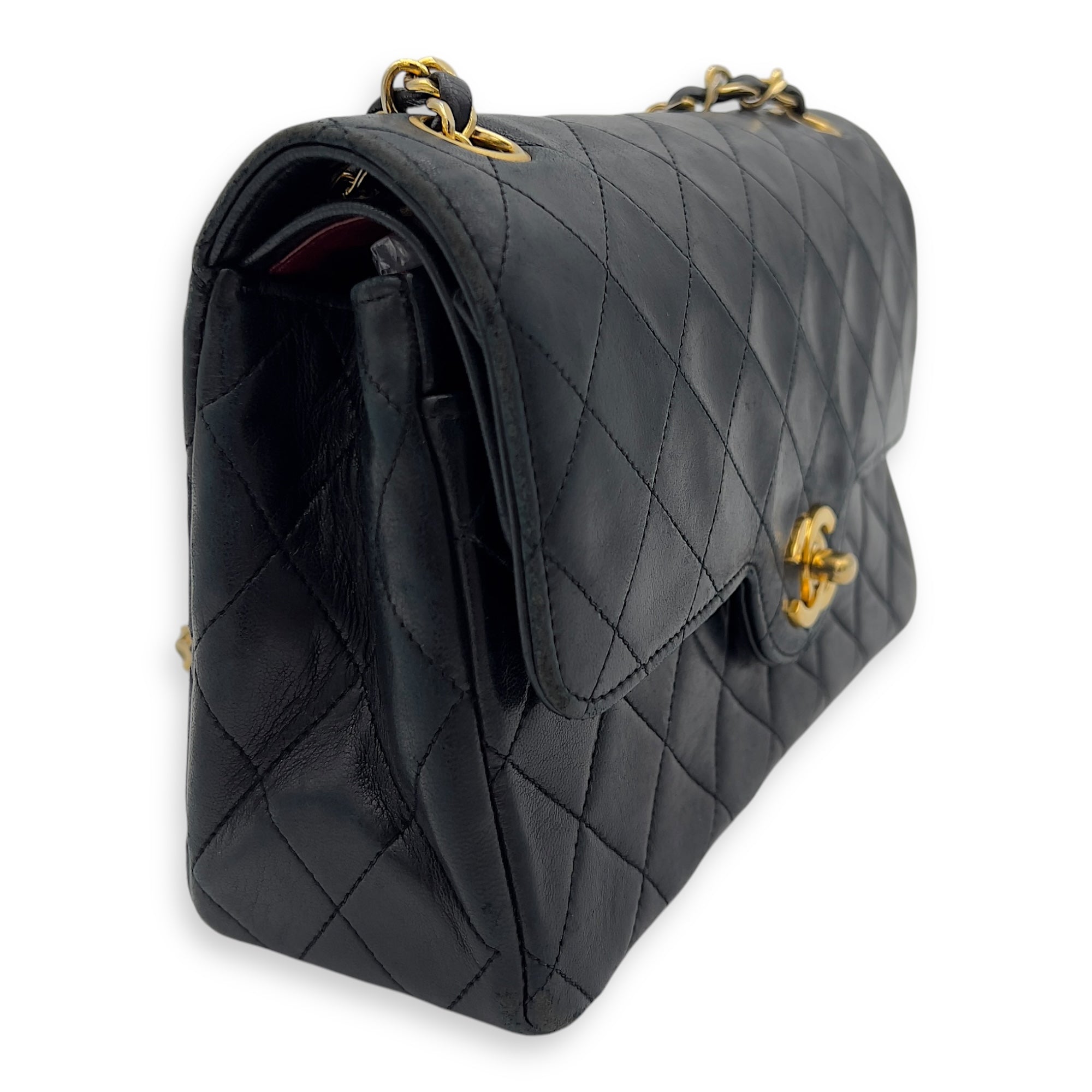 Chanel CC Flap Classic Vintage Shoulder Bag Black in Lambskin, Gold hardware_5
