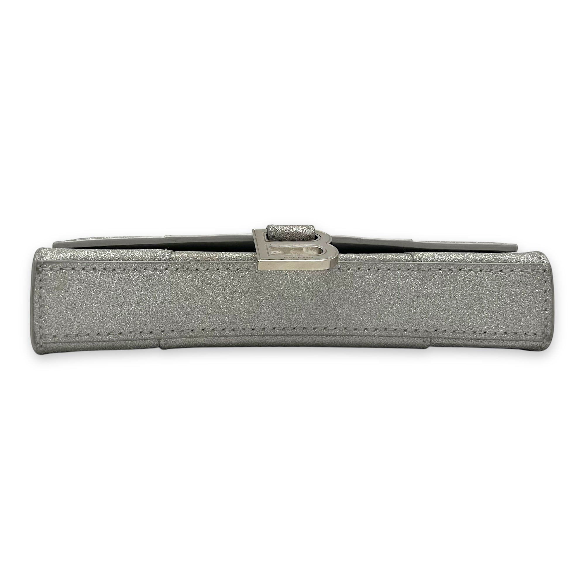 Balenciaga Hourglass Wallet On Chain Silver in Others, Ruthenium hardware_5