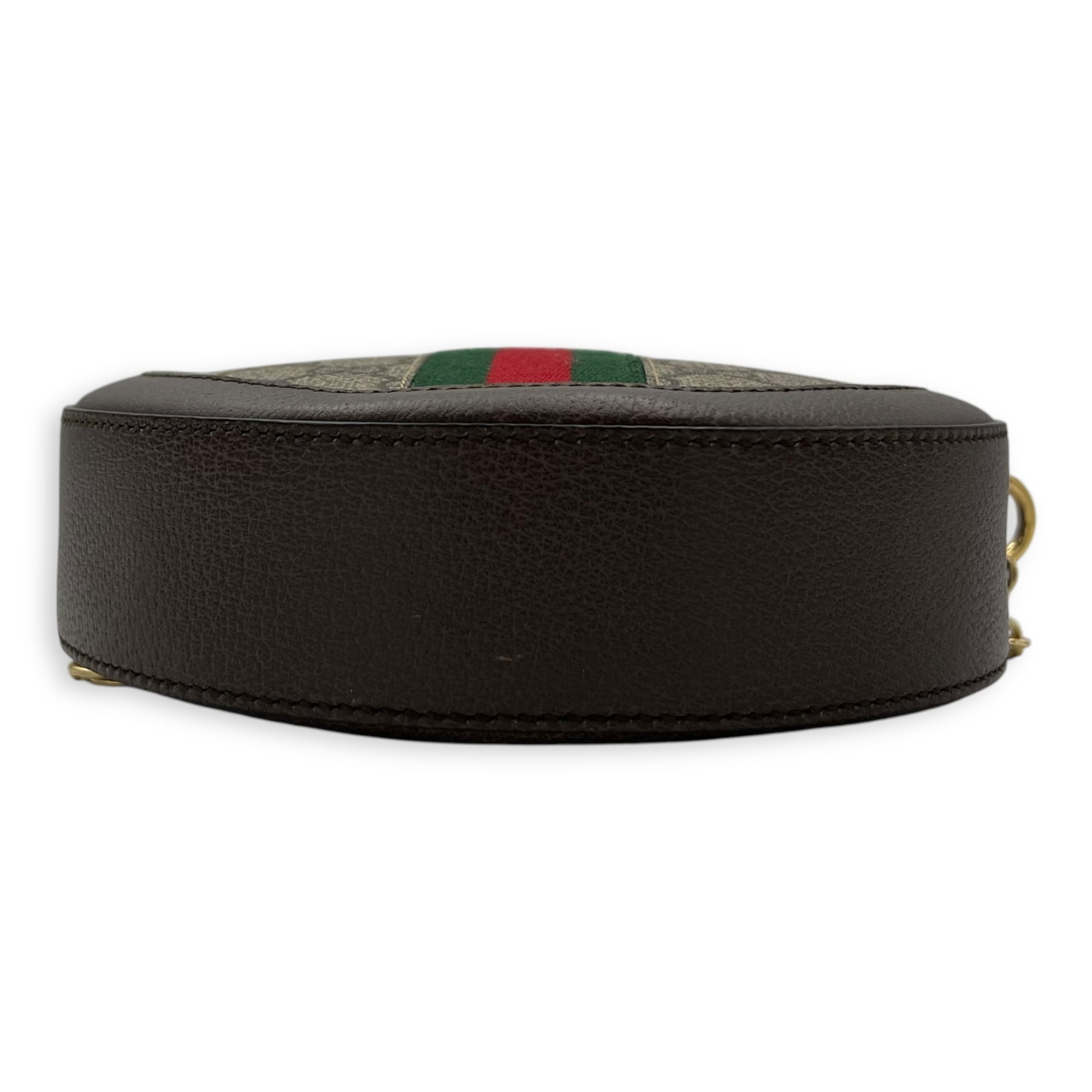 Gucci Ophidia Shoulder Bag Round Brown in Coated Canvas, Gold hardware_5