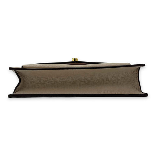 Louis Vuitton LockMe Wallet On Chain Beige in Calfskin, Gold hardware_5