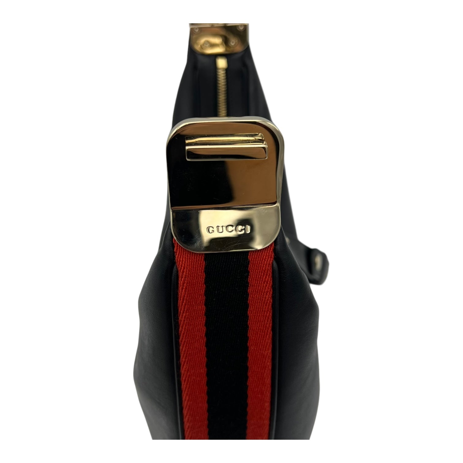 Gucci Attache Shoulder Bag Black in Calfskin, Gold hardware_7