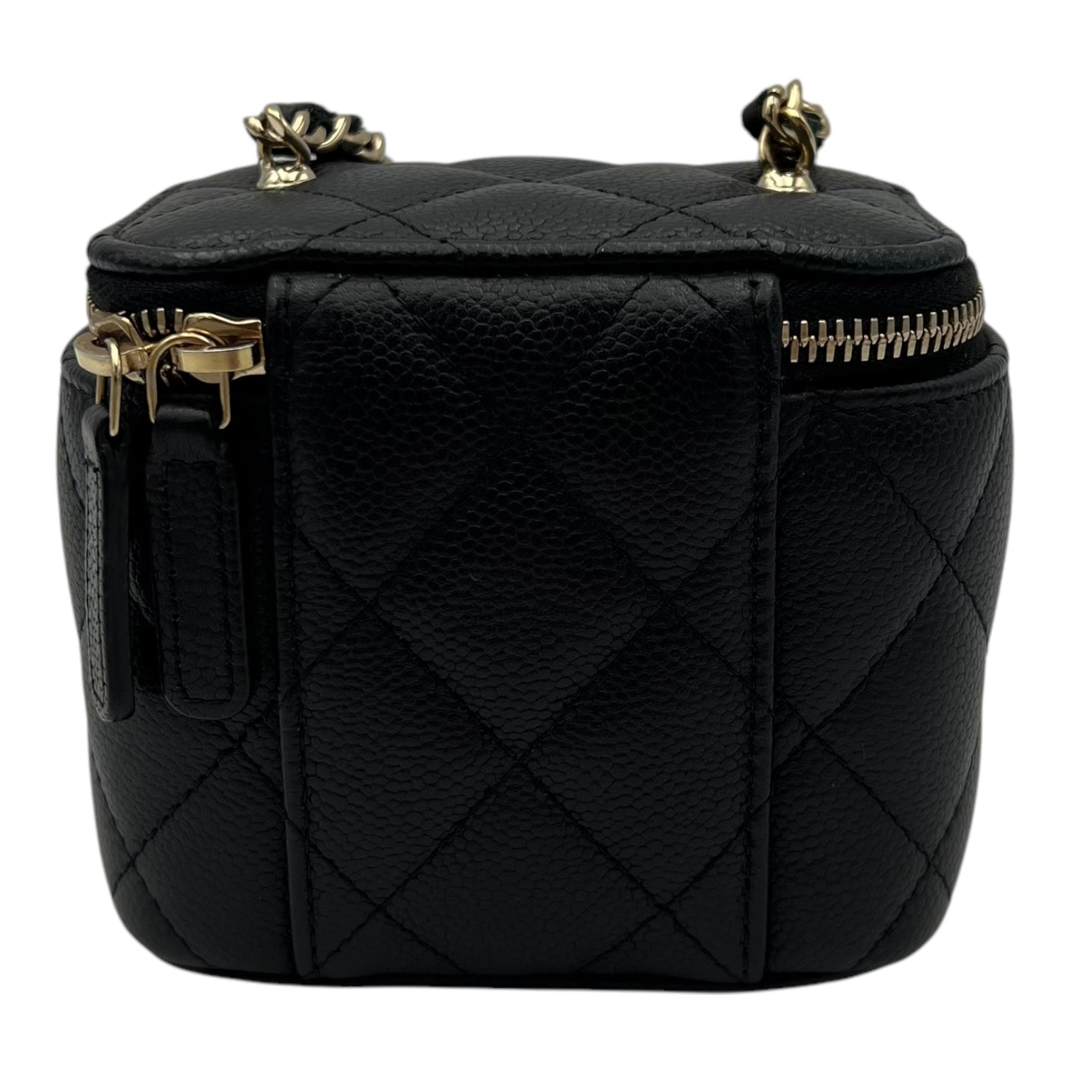 Chanel Vanity Crossbody Bag Black in Caviar Leather, Gold hardware_2