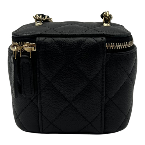 Chanel Vanity Crossbody Bag Black in Caviar Leather, Gold hardware_2