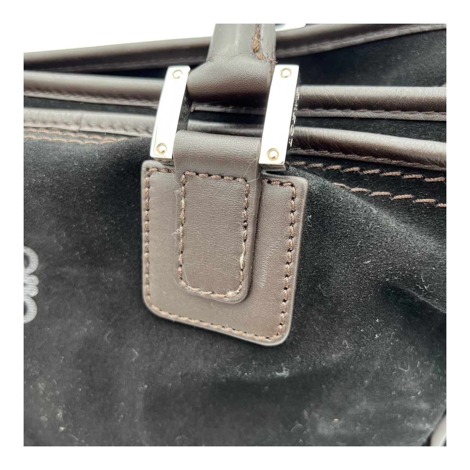 Loewe Amazona Top Handle Bag Black in Epsom, Silver hardware_11