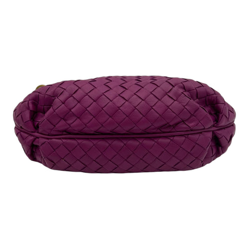 Bottega Veneta Intrecciato Purple Shoulder Bag in Lambskin, Gold hardware_5