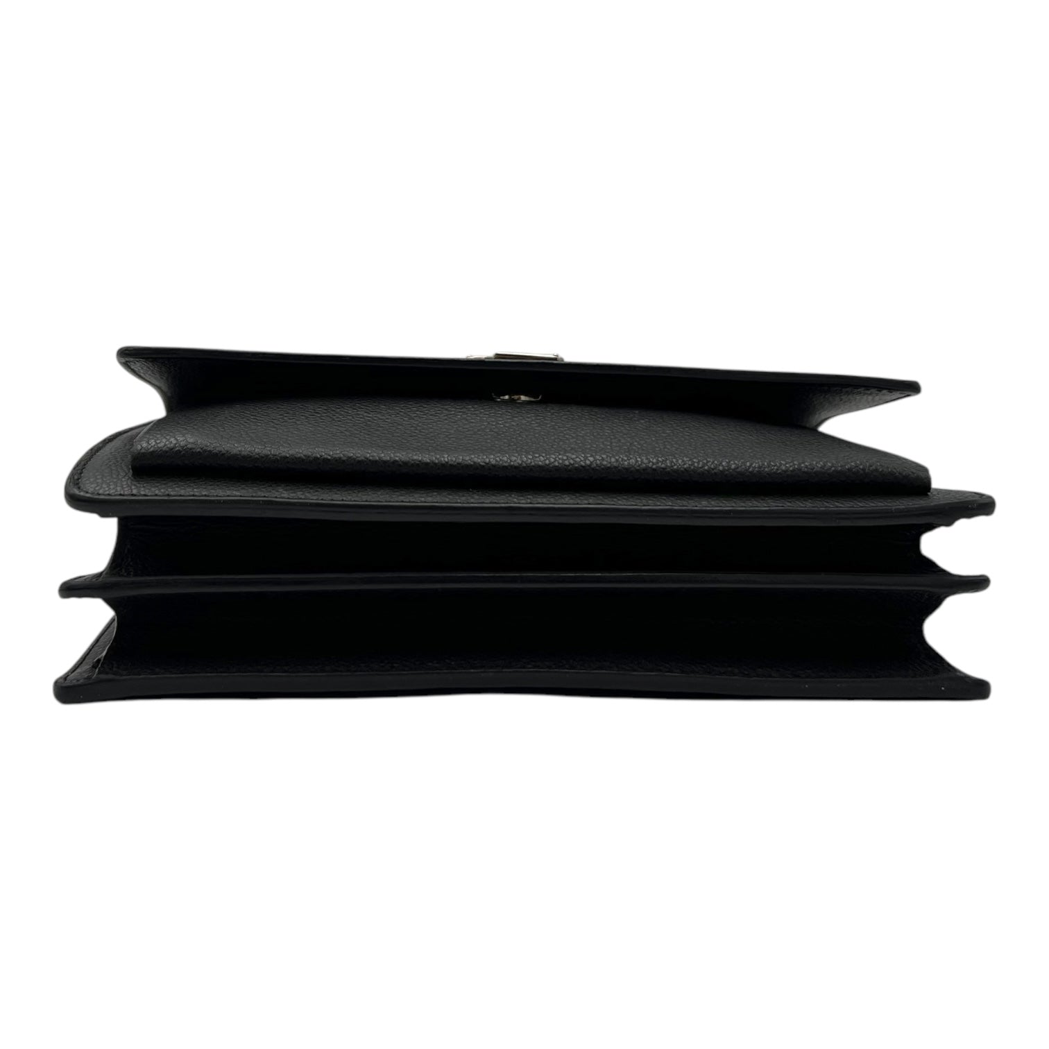 Saint Laurent Sunset Shoulder Bag Black in Calfskin, Silver hardware_5
