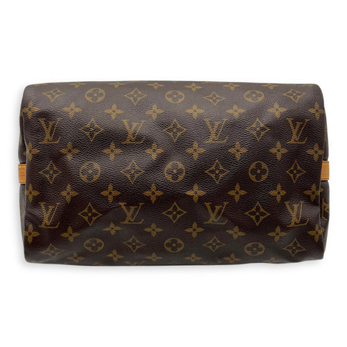 Louis Vuitton Speedy Bandouliere Top Handle Bag 30 Brown in Monogram Coated Canvas, Gold hardware_5