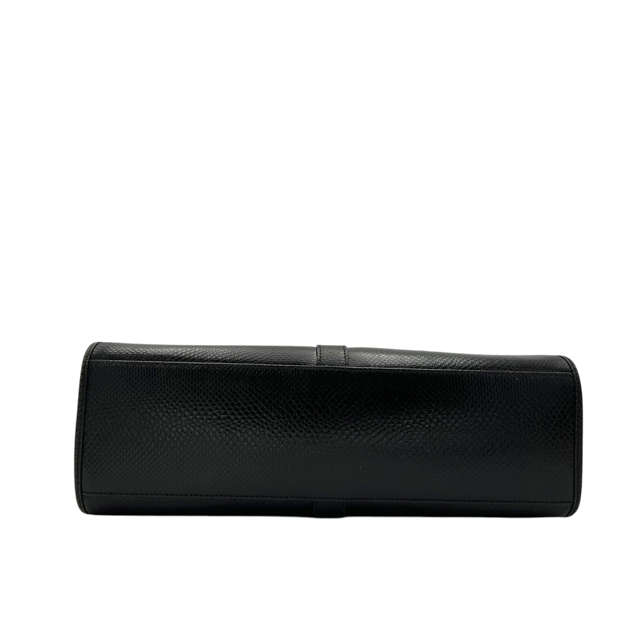 Gucci Jackie 1961 Shoulder Bag Black in Python Embossed Calfskin, Silver hardware_5