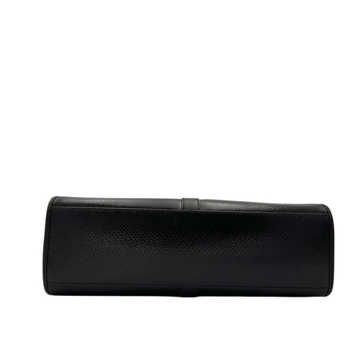 Gucci Jackie 1961 Shoulder Bag Black in Python Embossed Calfskin, Silver hardware_5