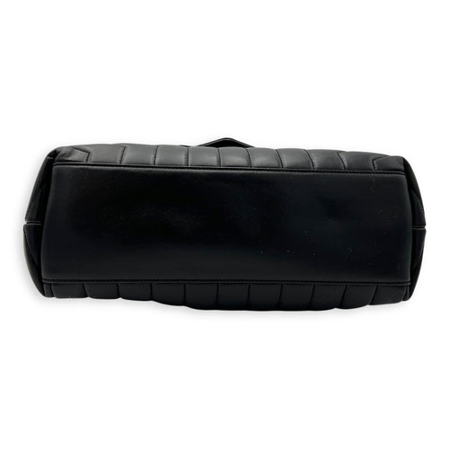 Saint Laurent Loulou Shoulder Bag Small Black in Calfskin, Silver hardware_5