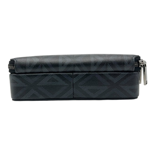 Christian Dior Pouch with strap Crossbody Bag Blue in Coated Canvas, Silver hardware_5