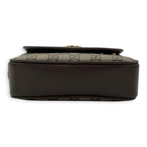 Gucci Ophidia Brown Crossbody Bag in Coated Canvas, Gold hardware_5