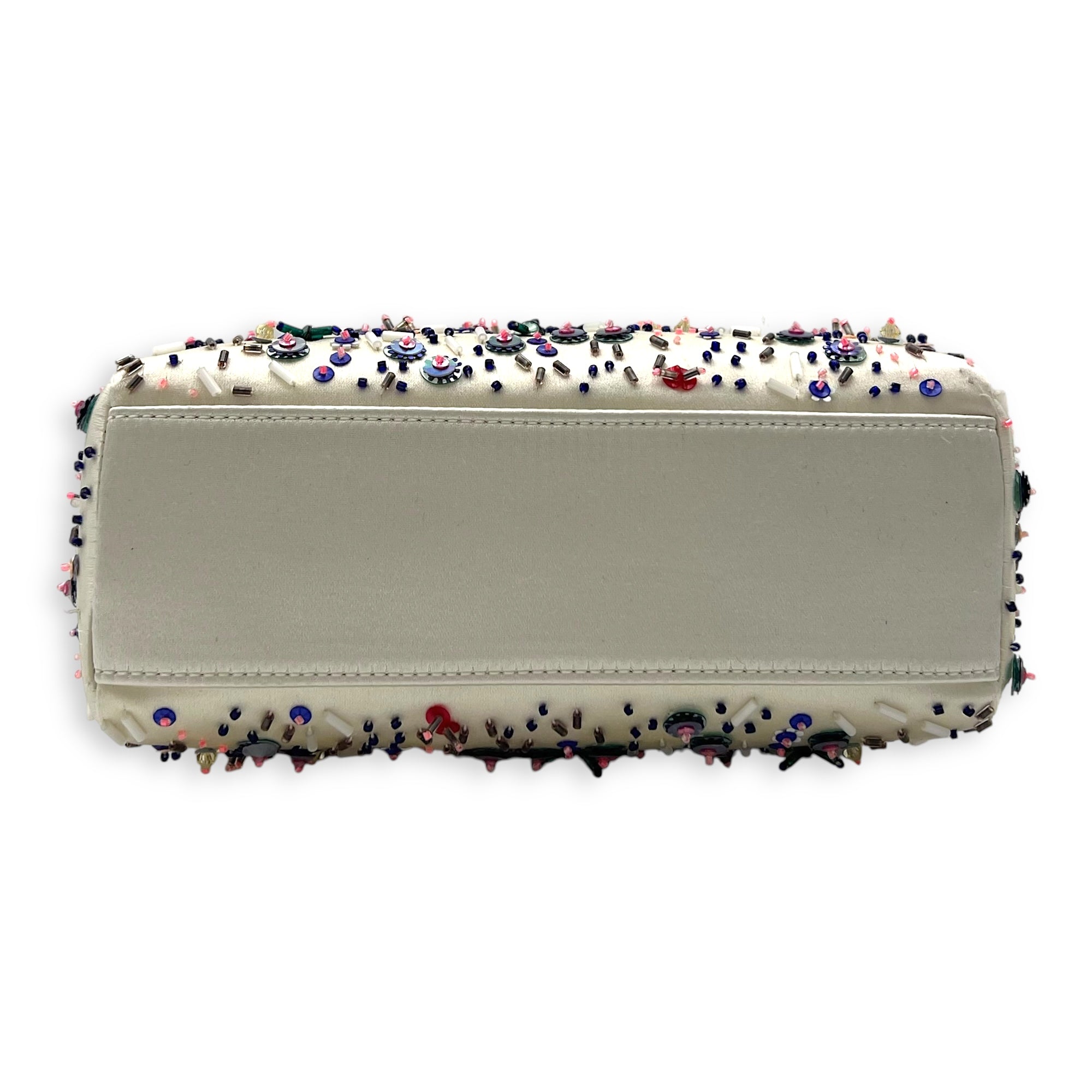 Christian Dior Lady Dior Mini Multi-colour Top Handle Bag in Satin, Silver hardware_5