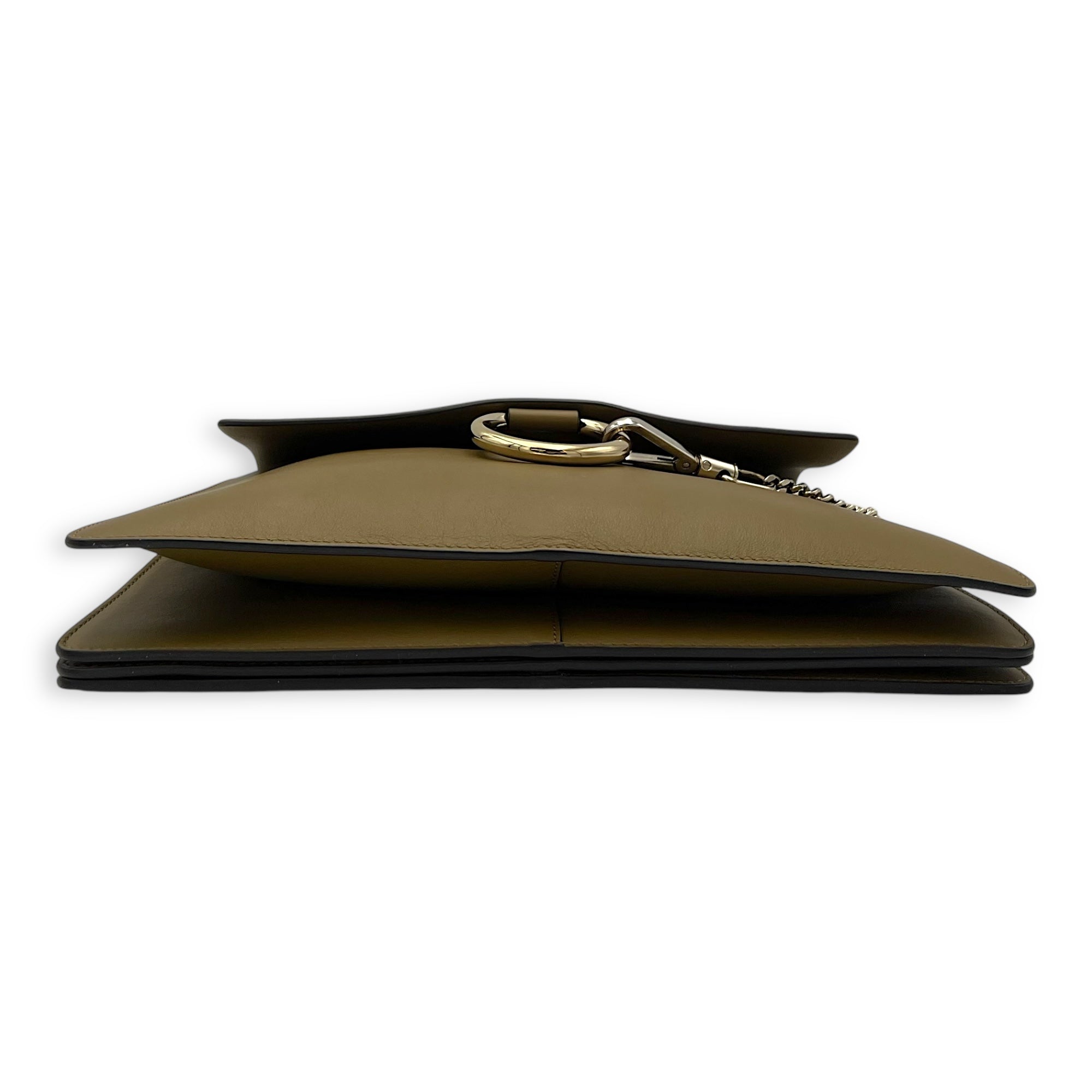 Chloé Faye Shoulder Bag Green in Calfskin, Gold hardware_5