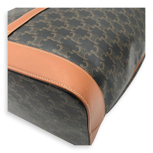 Celine Triomphe Tote Bag Brown in Coated Canvas, Gold hardware_11
