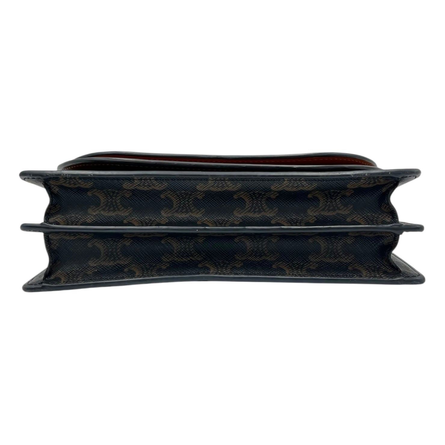 Celine Triomphe Shoulder Bag Brown in Coated Canvas, Gold hardware_5
