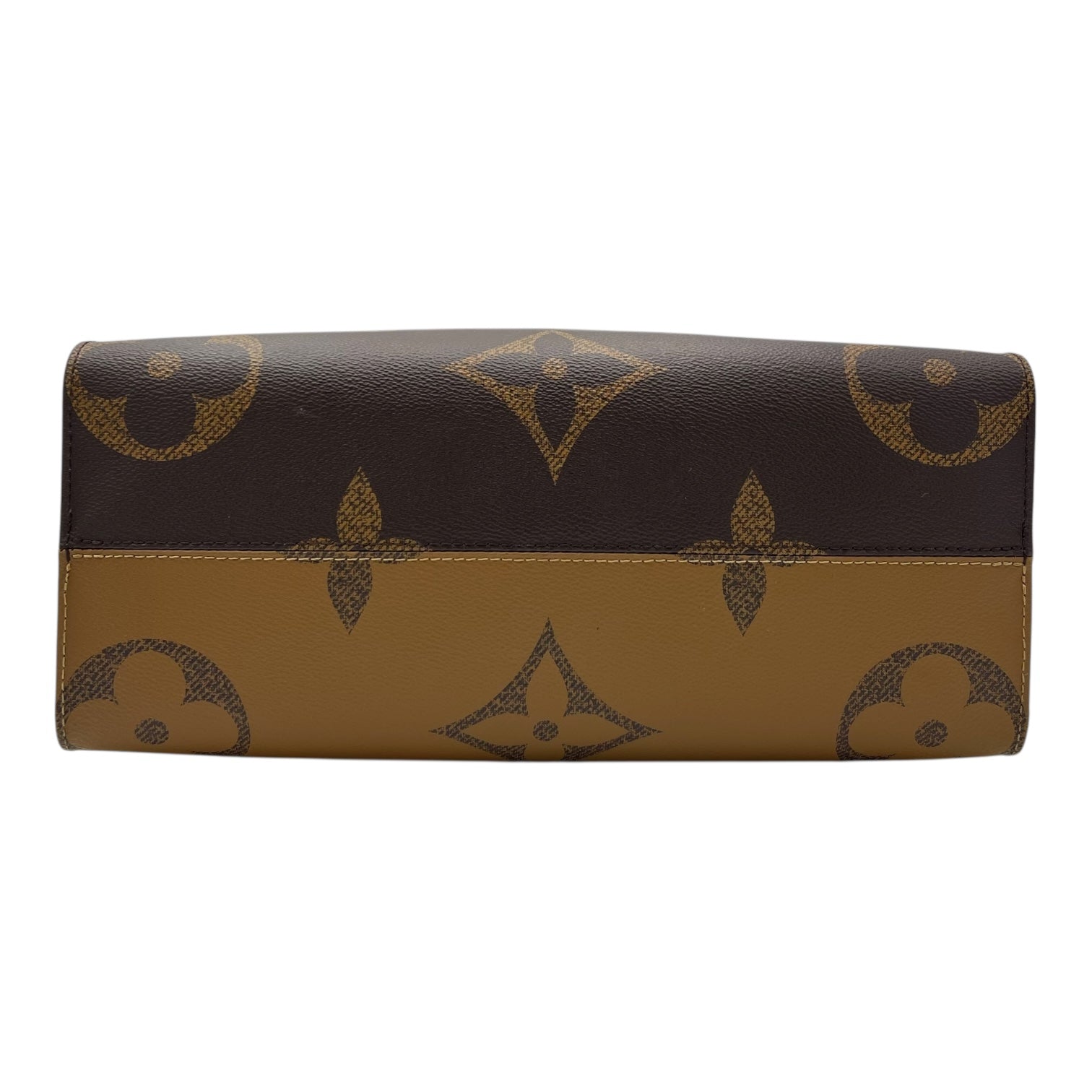 Louis Vuitton OnTheGo Top Handle Bag Brown in Coated Canvas, Gold hardware_5