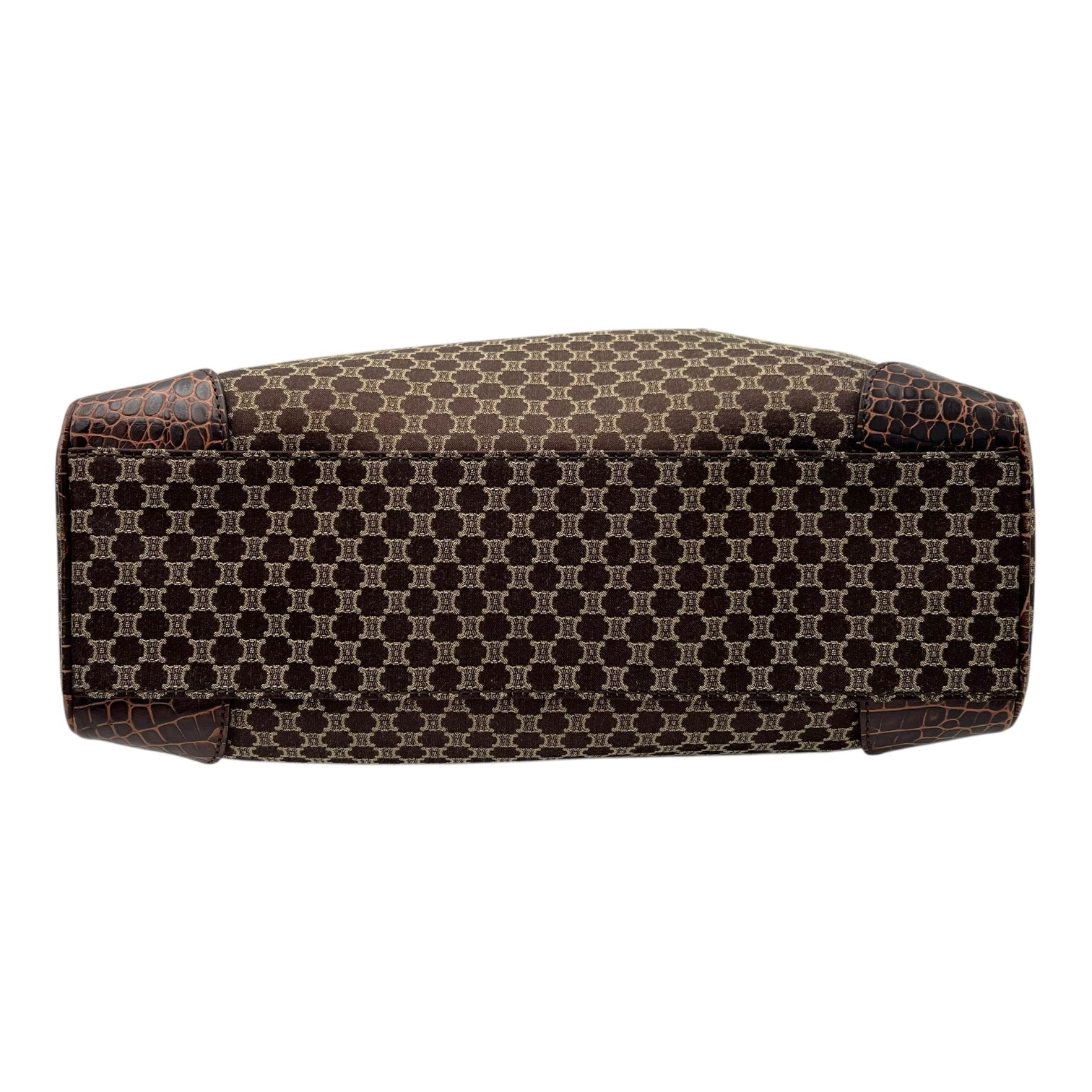 Celine Macadam Tote Bag Brown in Jacquard, Silver hardware_5