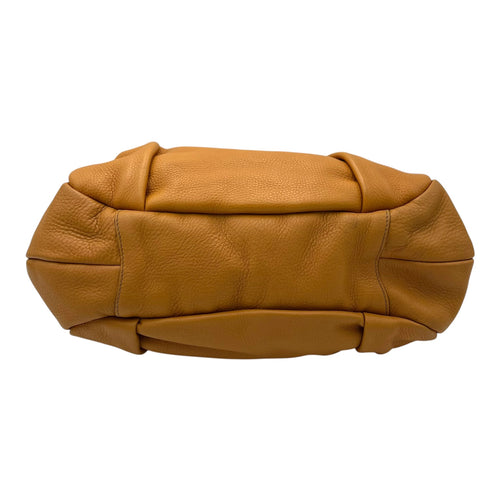Prada Logo Top Handle Bag Yellow in Calfskin, Gold hardware_5