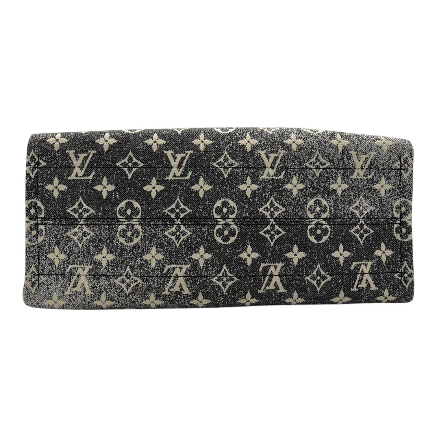 Louis Vuitton OnTheGo Top Handle Bag Black in Denim, Silver hardware_5