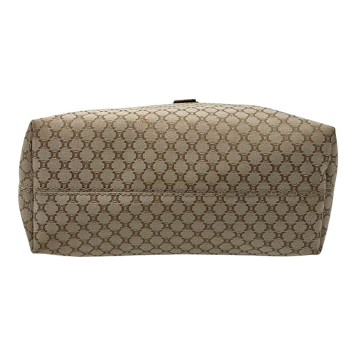 Celine Macadam Shoulder Bag White in Coated Canvas, Gold hardware_5