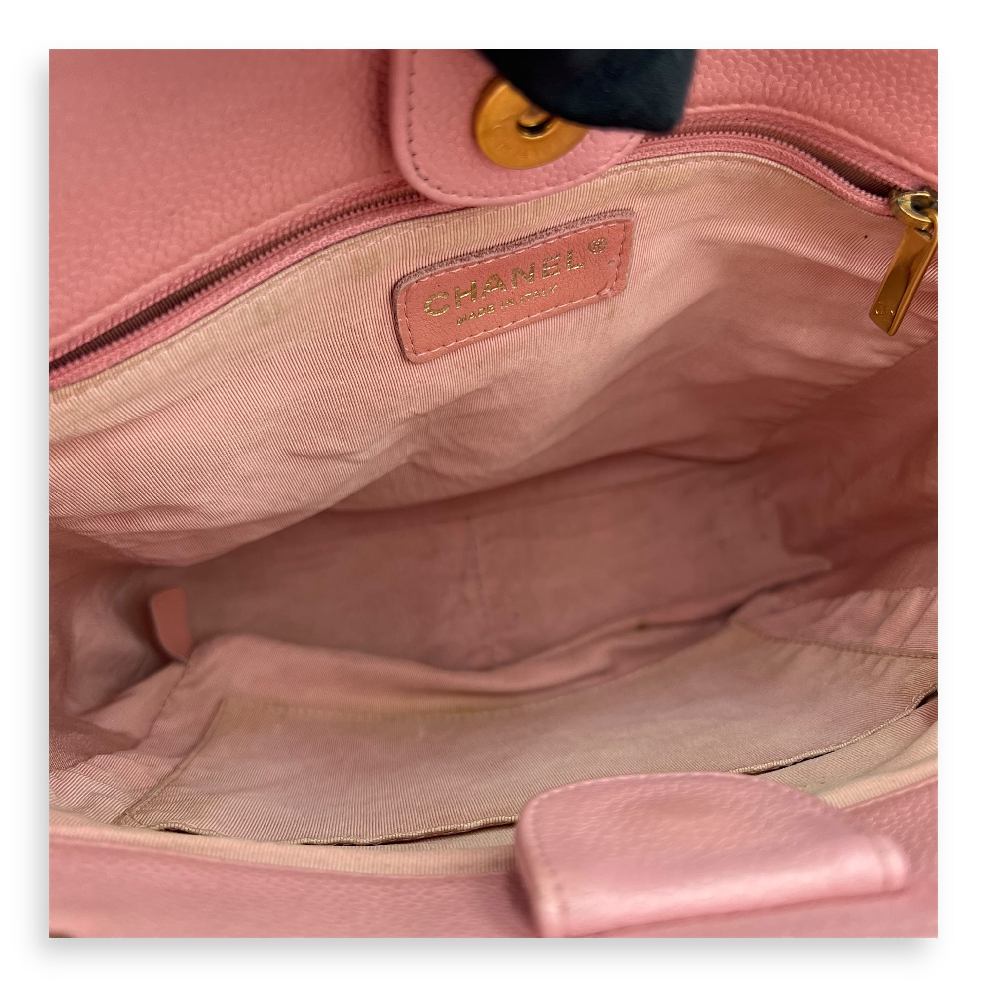 Chanel PST Petite Shopping Pink Tote Bag in Caviar Leather, Gold hardware_6