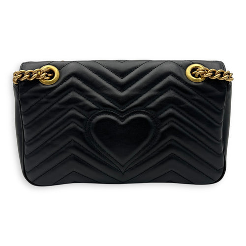 Gucci GG Marmont Shoulder Bag Black in Calfskin, Gold hardware_2