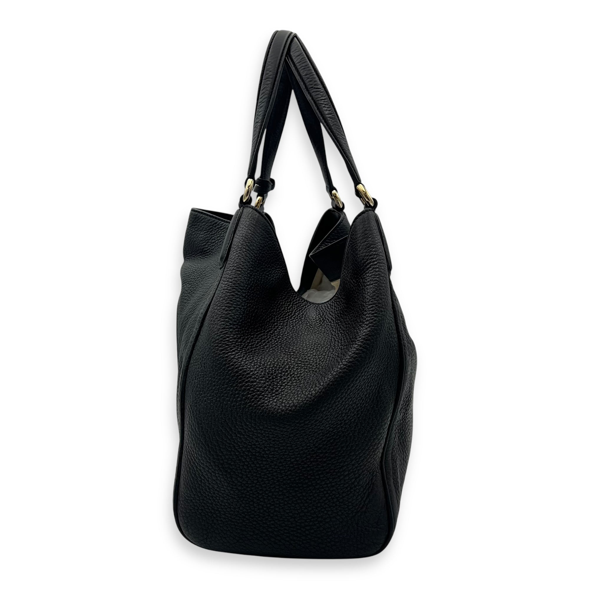 Gucci Soho Tote Bag Black in Calfskin, Gold hardware_3