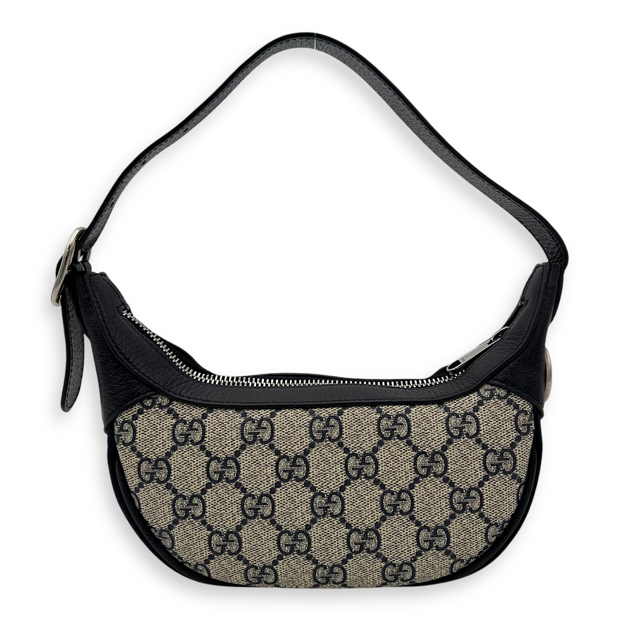 Gucci Ophidia Top Handle Bag Mini Blue in Coated Canvas, Silver hardware_1