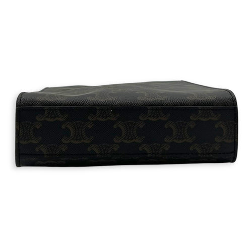 Celine Cabals Vertical Top Handle Bag Gold in Coated Canvas, Gold hardware_5