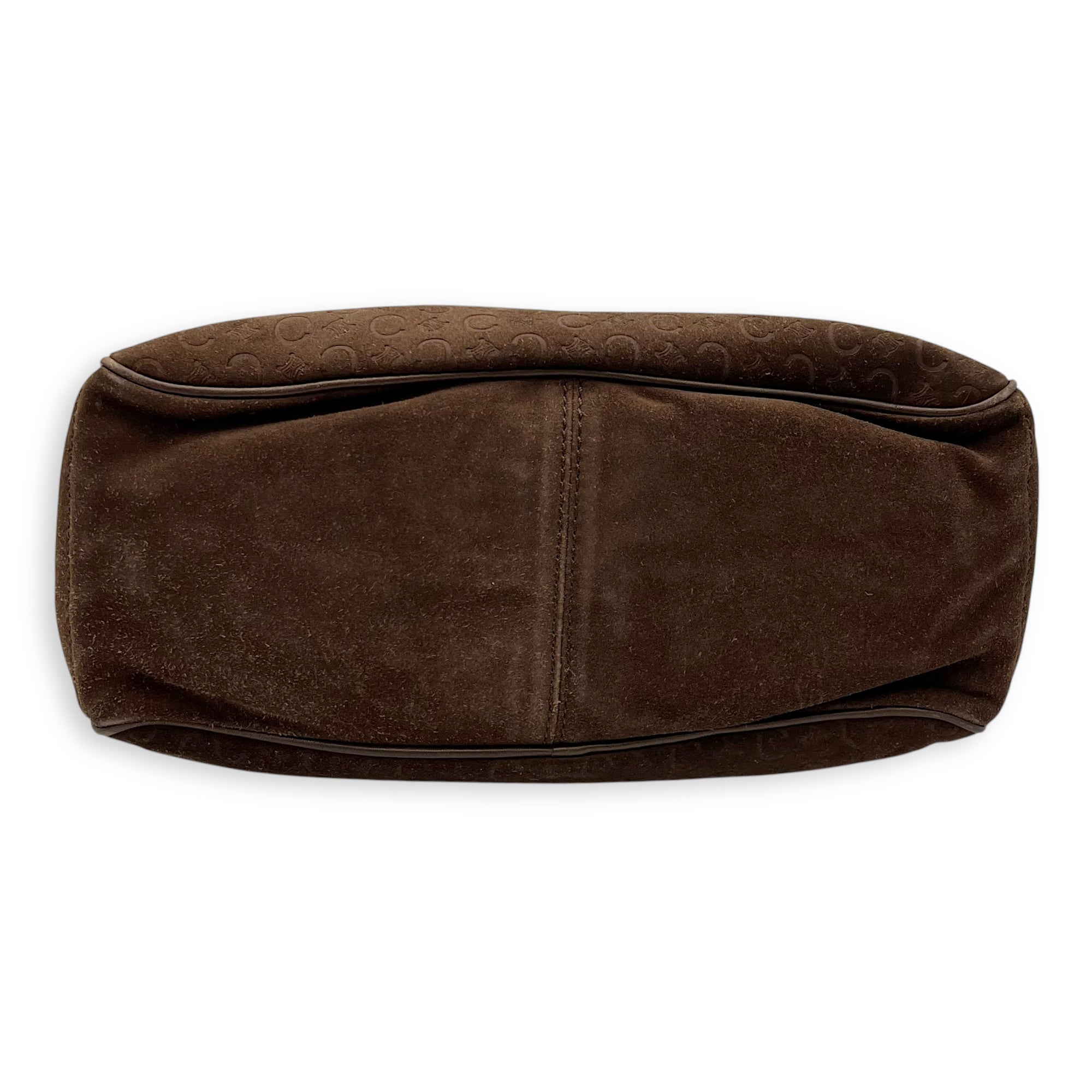 Celine Boogie Top Handle Bag Brown in Suede Leather, Gold hardware_5