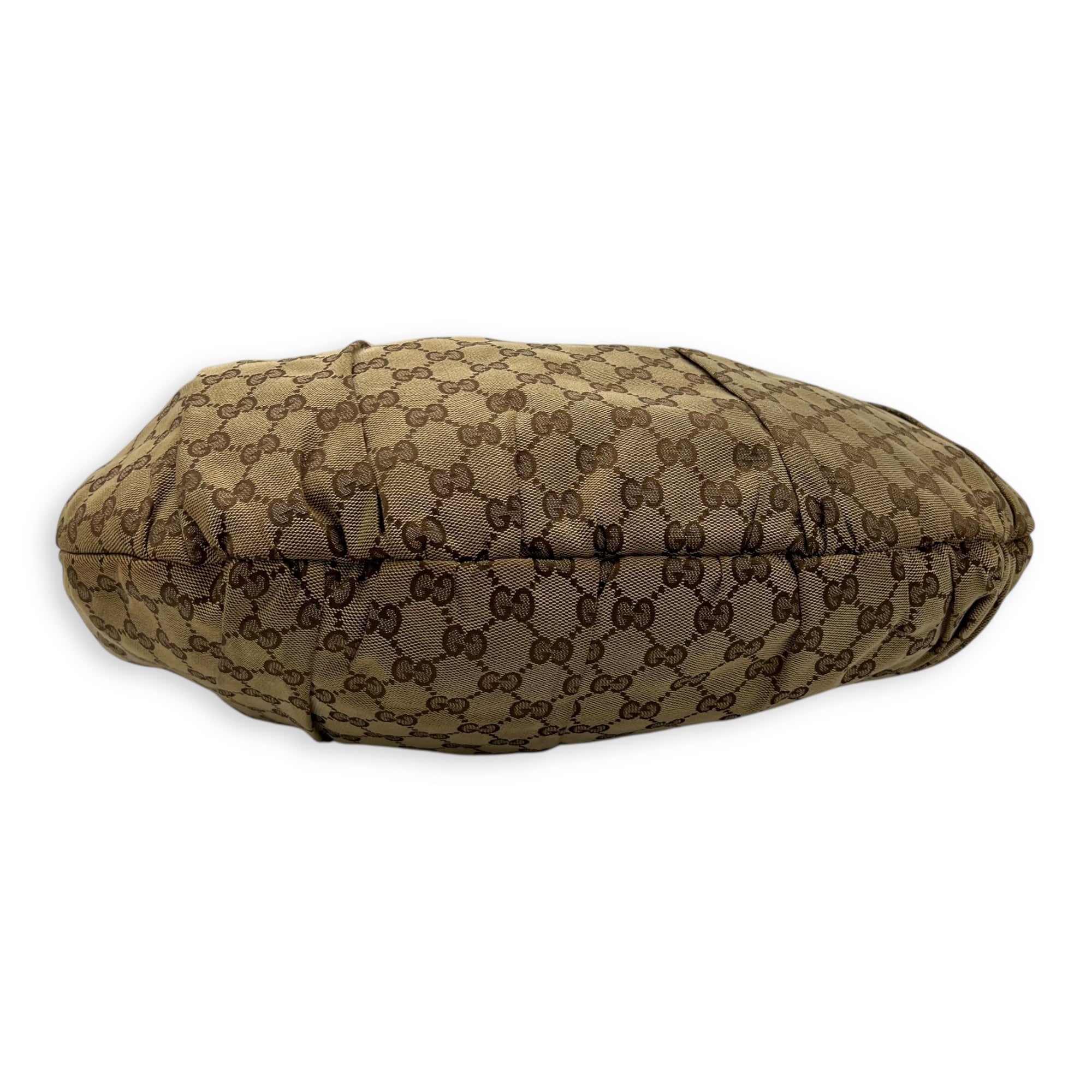 Gucci Pelham Shoulder Bag Brown in Canvas, Gold hardware_5