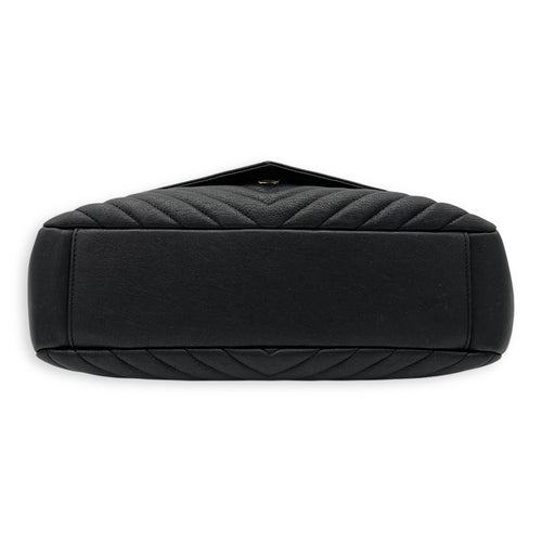 Saint Laurent College Top Handle Bag Black in Calfskin, Gold hardware_5