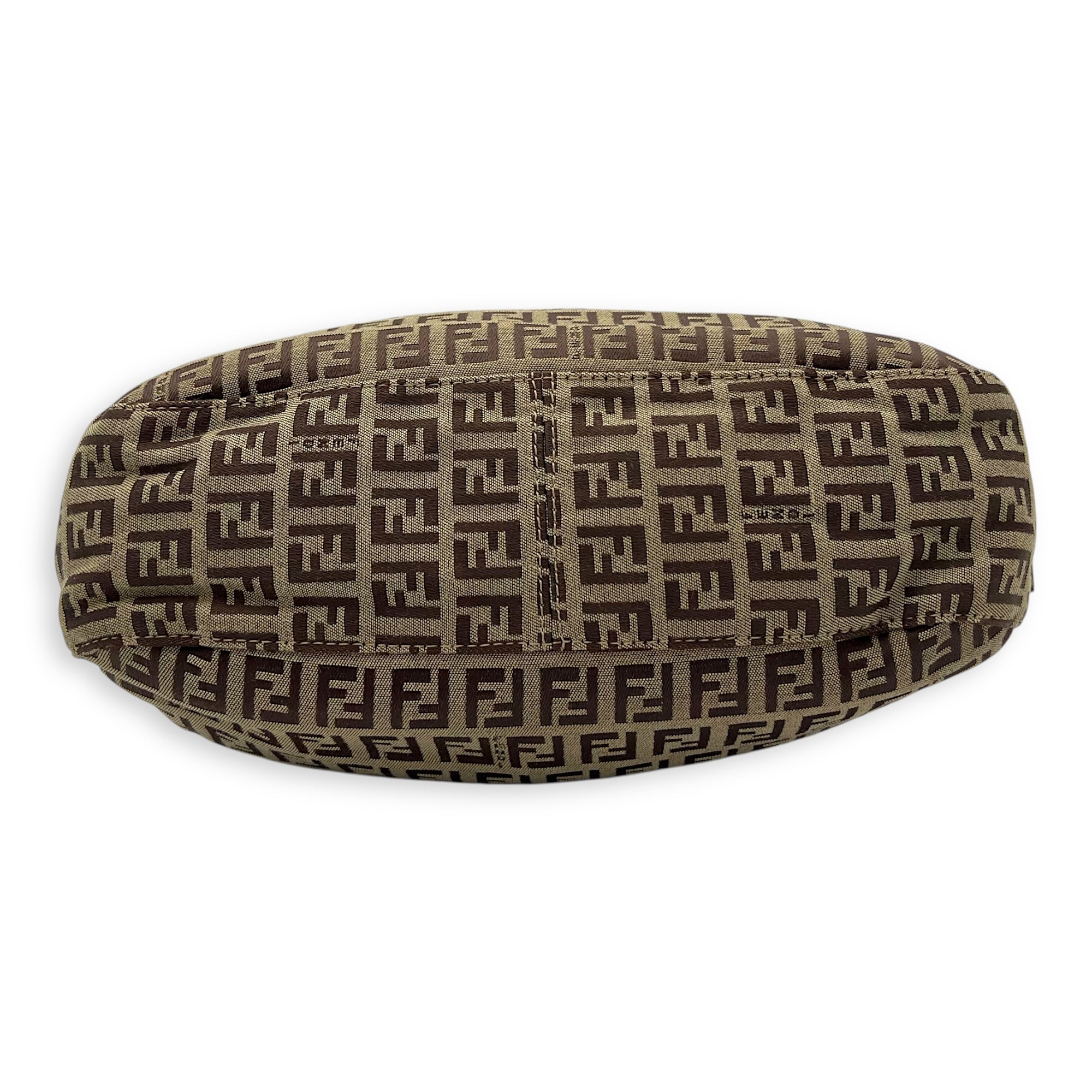 Fendi Vintage FF Shoulder Bag Brown in Jacquard, Gold hardware_5