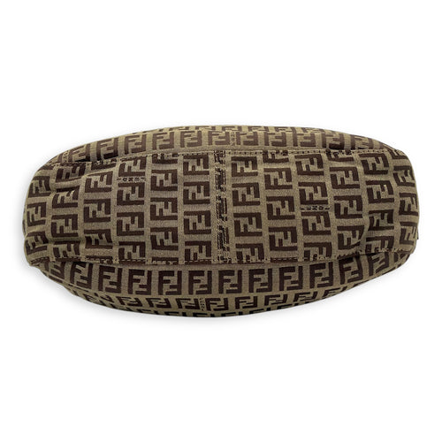 Fendi Vintage FF Shoulder Bag Brown in Jacquard, Gold hardware_5