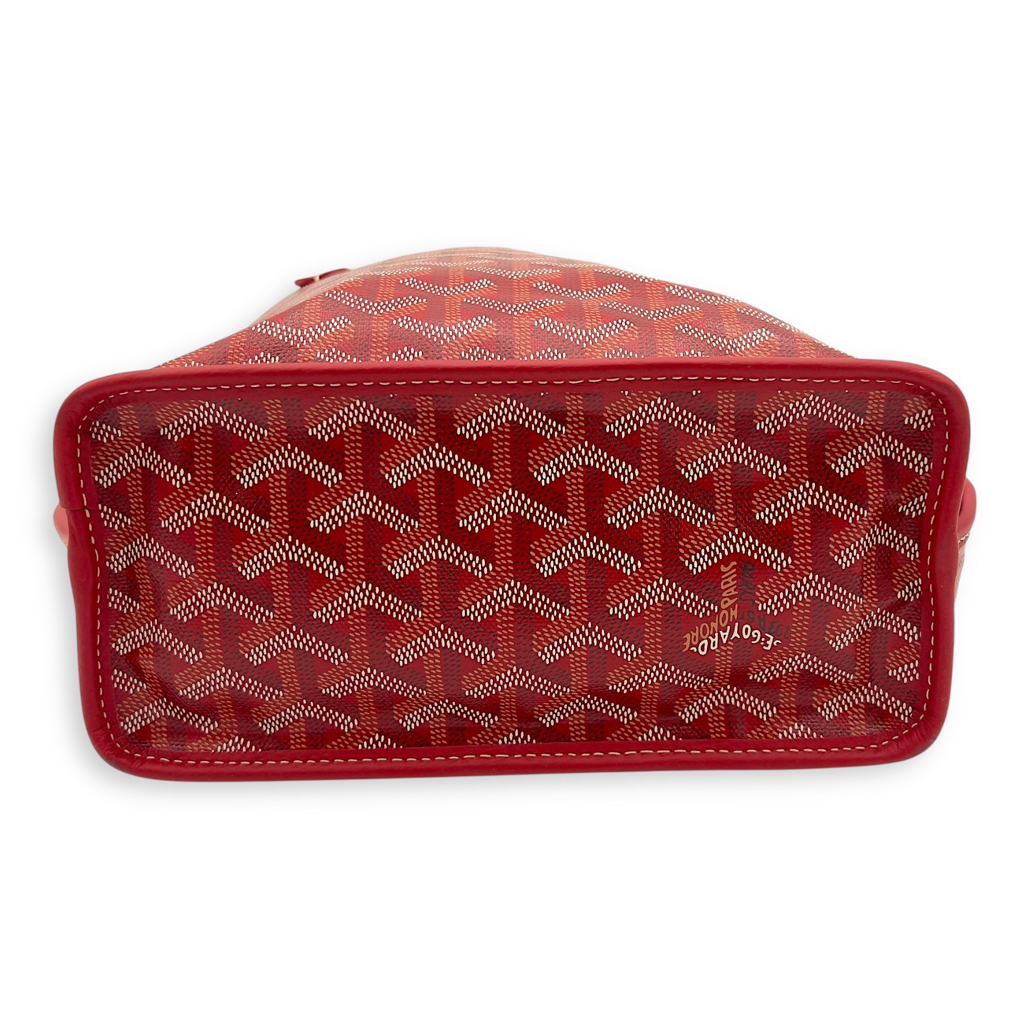 Goyard Anjou Tote Bag Mini Red in Coated Canvas, Silver hardware_3