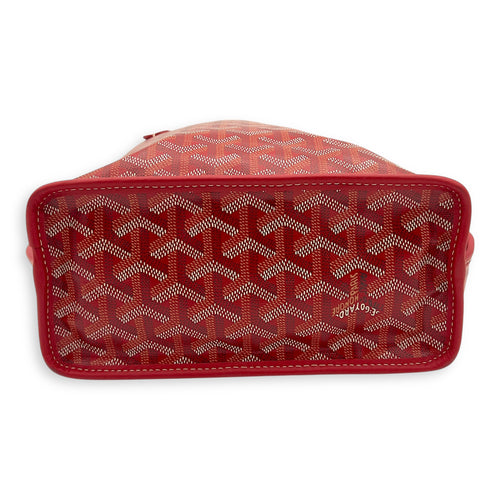 Goyard Anjou Tote Bag Mini Red in Coated Canvas, Silver hardware_3
