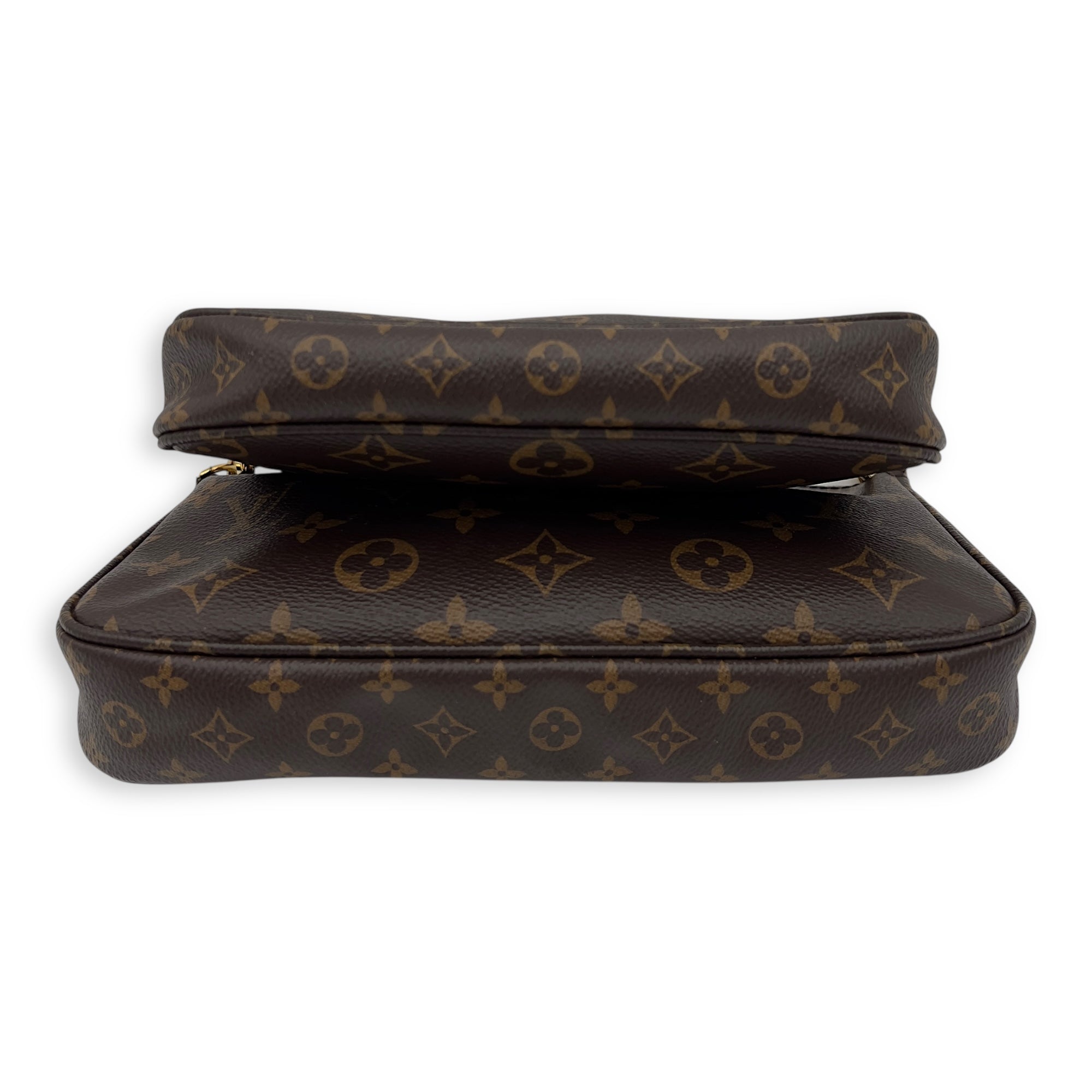 Louis Vuitton Multi-Pochette Accessoires Shoulder Bag Brown in Monogram Coated Canvas, Gold hardware_3