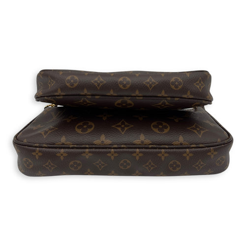 Louis Vuitton Multi-Pochette Accessoires Shoulder Bag Brown in Monogram Coated Canvas, Gold hardware_3