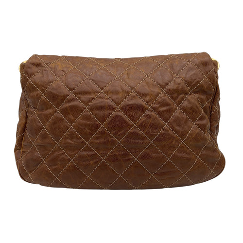 Chanel CC Shoulder Bag Brown in Calfskin, Gold hardware_3