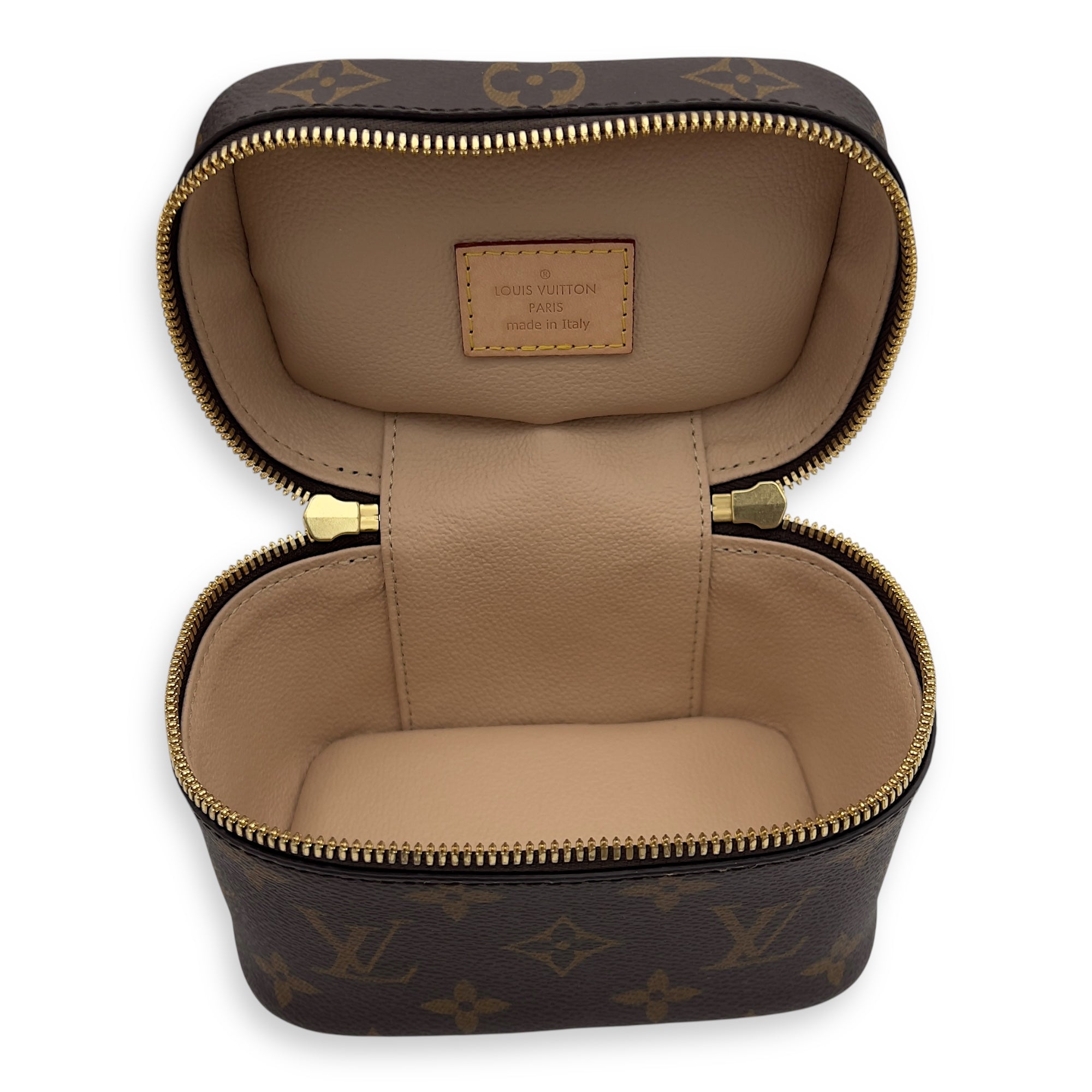 Louis Vuitton Nice Vanity Bag Nano Brown in Monogram Coated Canvas, Gold hardware_7