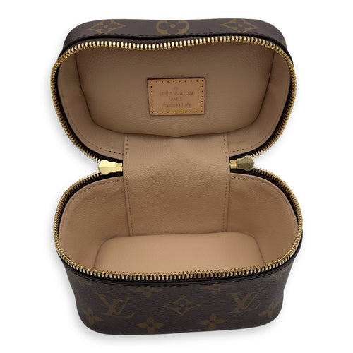 Louis Vuitton Nice Vanity Bag Nano Brown in Monogram Coated Canvas, Gold hardware_7